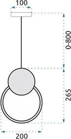 Пендел LED APP852-CP BLACK