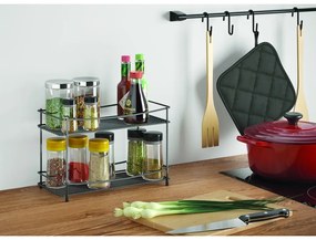 Черен двуетажен шкаф за подправки Lava - Metaltex