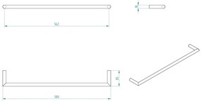 Поставка за кърпи Elima single-White - Mat-Length 38 cm