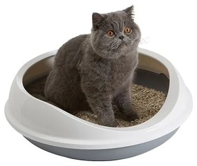Бяло-сива котешка тоалетна 49x55 cm Savic Figaro - Plaček Pet Products