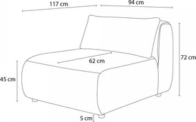 Бежов модул за диван Jeanne - Bobochic Paris