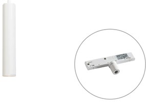 Дизайнерска висяща лампа бяла вкл. адаптер за релса 1-фазна - Slimline Tuba Small