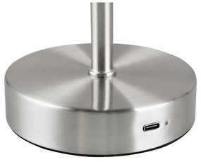 LED настолна лампа с възможност за димиране в сребристо (височина 30 cm) Jeff - Trio