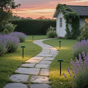 Комплект от 4 зелени прожектора с шипове, включително LED IP44 Solar - Mushroom