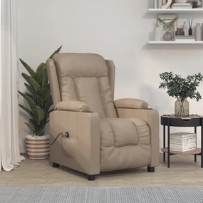 3098803 vidaXL Електрически стол реклайнер, капучино, изкуствена кожа