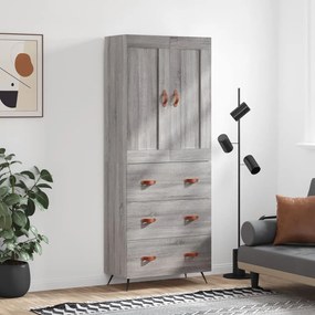 3199727 vidaXL Висок шкаф, сив сонома, 69,5x34x180 см, инженерно дърво