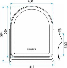 Огледало LED GLAM White 40x45cm