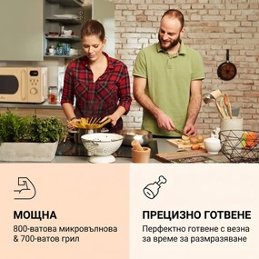 Klarstein Julieta, микровълнова фурна с грил, 20 л, 700 / 800 W, Ø25,5 см, 8 програми