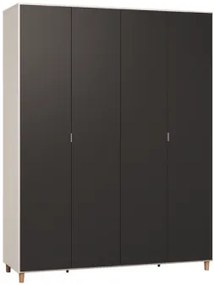 Гардероб Simple 4-врата-White - Black
