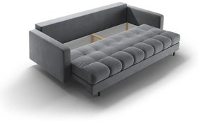 Светлосив кадифен разтегателен диван с място за съхранение 222 cm Bali – Cosmopolitan Design