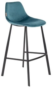 Комплект от 2 бар стола в бензиново синьо с кадифена тапицерия, височина 106 cm - Dutchbone