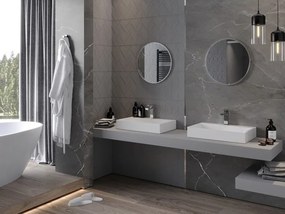 Mexen Loft кръгло огледало за баня 50 см, рамка инокс - 9850-050-050-000-10