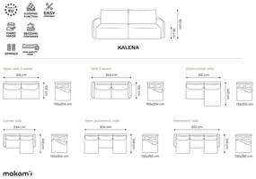 Тюркоазен разтегателен диван с място за съхранение 238 cm Kalena – Makamii