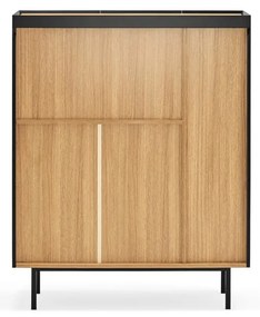 Черен висок скрин от декор от дъб 95x120 cm Arista – Teulat