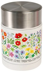 Детски термос за храна в кремав и сребрист цвят 450 ml Wild Flowers – Rex London