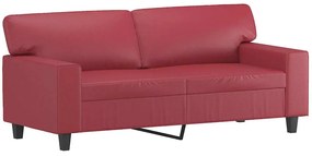 359420 vidaXL 2-местен диван, Виненочервен, 140 см, изкуствена кожа