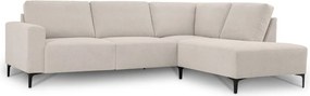 Бежов шенилов ъглов диван (десен ъгъл/L форма) Fabian – Scandic
