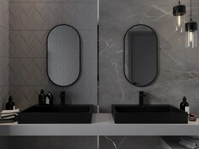 Mexen Loft овално огледало за баня 75 x 40 cm, черна рамка - 9851-075-040-000-70