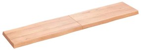 363975 vidaXL Плот за маса светлокафяв 180x40x(2-6) см обработен масивен дъб