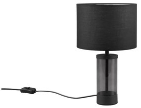 Черна настолна лампа с текстилен абажур (височина 33,5 cm) Grazia - Trio