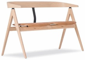 Пейка от дъбово дърво с кожена седалка Ava - Gazzda