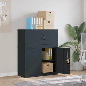 3188328 vidaXL Шкаф за папки антрацит 90x40x110 см стомана