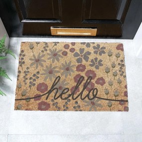 Изтривалка от кокосови влакна 40x60 cm Hello Scribbly Floral – Artsy Doormats