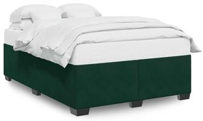3284634 vidaXL Рамка за легло без матрак, тъмнозелена, 140x190 см, кадифе