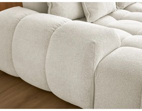 Бял шенилов сгъваем/с място за съхранение ъглов диван (десен ъгъл/U форма) Everest – Bobochic Paris