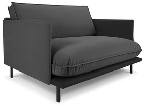 Тъмно сив фотьойл с кадифена повърхност Auguste - Interieurs 86
