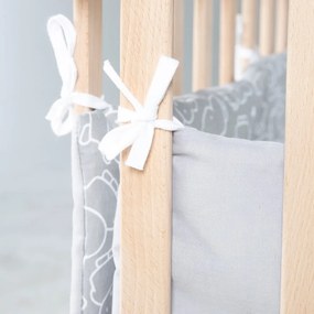 Бял/сив калъф за матрак за детско легло със смес от памук 96 cm Miffy – Roba