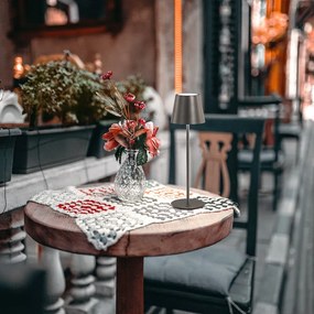 Черна LED настолна лампа с метален абажур (височина 36,5 cm) Viletto – Fischer &amp; Honsel