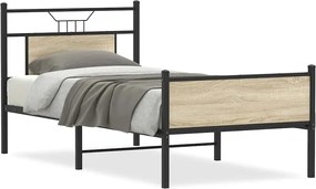 4106970 vidaXL Рамка за легло без матрак сонома дъб 75x190 см инженерно дърво