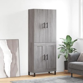 3195817 vidaXL Висок шкаф, сив сонома, 69,5x34x180 см, инженерно дърво