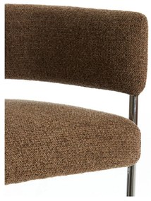 Кафяв метален трапезен стол с подлакътници Adante – Light &amp; Living