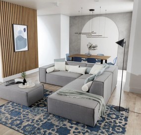 Ъглов диван Fubu S–Сив–Десен