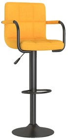 334632 vidaXL Бар табуретка, горчица жълто, текстил
