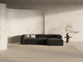 Черен ъглов диван (десен ъгъл) Bergamo – Cosmopolitan Design