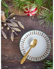 Кремава десертна глинена чиния с коледен мотив ø 16 cm Jolly – Bloomingville