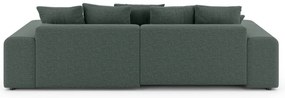 Тъмнозелен разтегателен ъглов диван с място за съхранение (променлив) Luma – Ropez