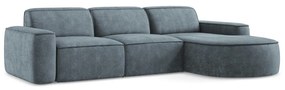 Сиво-син шенилов ъглов диван (десен ъгъл) Omao – Makamii