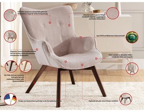 Светлорозов фотьойл с табуретка от рипсено кадифе Niko – Ropez