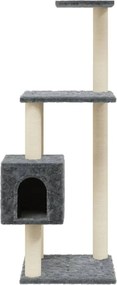 Котешко дърво със сизалени стълбове, тъмносиво, 104 см