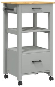 376086 vidaXL Кухненска количка "MONZA" 48x40x88,5 см борово дърво масив