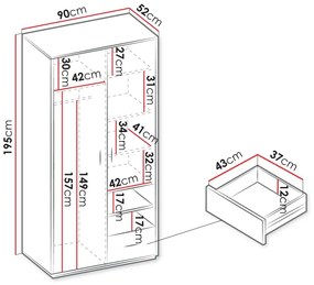 Гардероб Qubic 2D1S