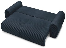 Тъмносин разтегателен диван от рипсено кадифе 257 cm Lucien – Bobochic Paris