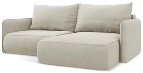 Кремав разтегателен ъглов диван с място за съхранение (десен ъгъл) Nanea – Makamii