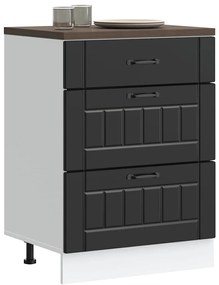 854270 vidaXL Кухненски шкаф "Lucca" Черен, инженерно дърво