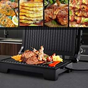 Сандвич тостер - преса Royalty Line RL-PM1000, 1000W, Незалепващи плочи, Червен