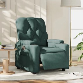 3204692 vidaXL Електрически реклайнер стол, тъмнозелен, текстил